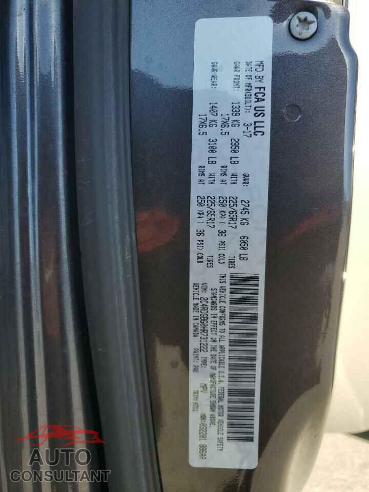 DODGE CARAVAN 2017 - 2C4RDGBG0HR731222