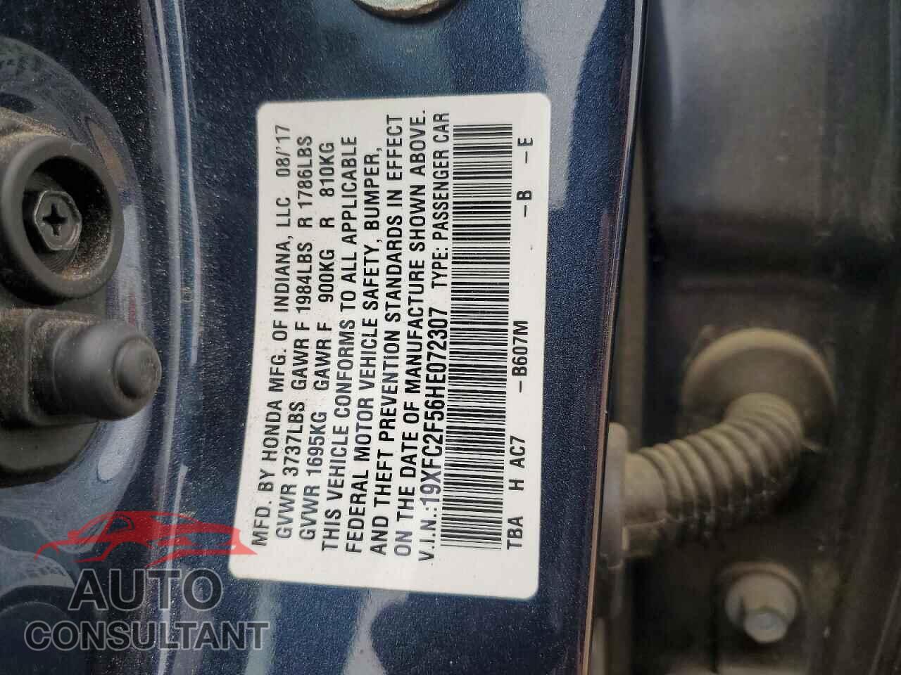 HONDA CIVIC 2017 - 19XFC2F56HE072307