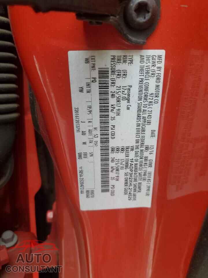 FORD FOCUS 2017 - 1FADP3H2XHL214529