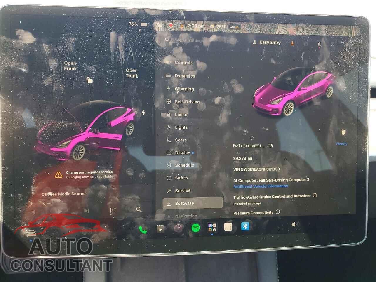 TESLA MODEL 3 2022 - 5YJ3E1EA3NF361950