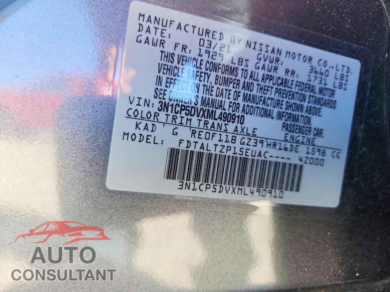 NISSAN KICKS 2021 - 3N1CP5DVXML490910