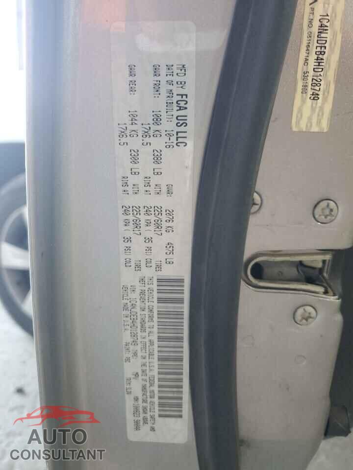 JEEP COMPASS 2017 - 1C4NJDEB4HD128749