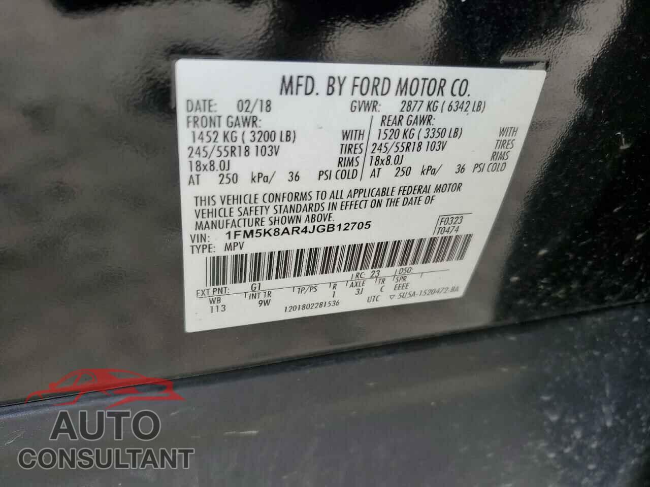 FORD EXPLORER 2018 - 1FM5K8AR4JGB12705