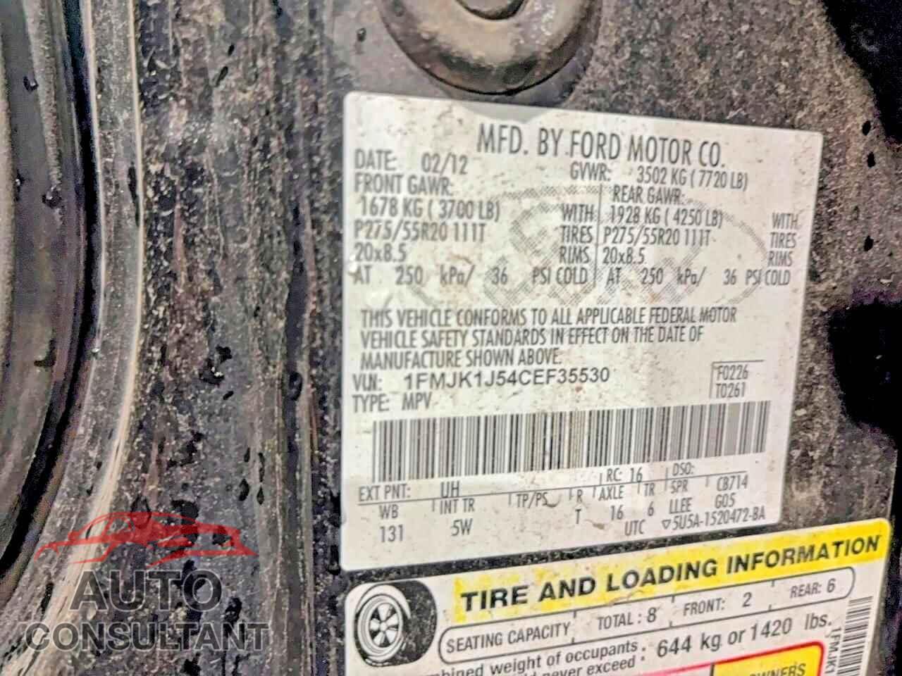 FORD EXPEDITION 2012 - 1FMJK1J54CEF35530