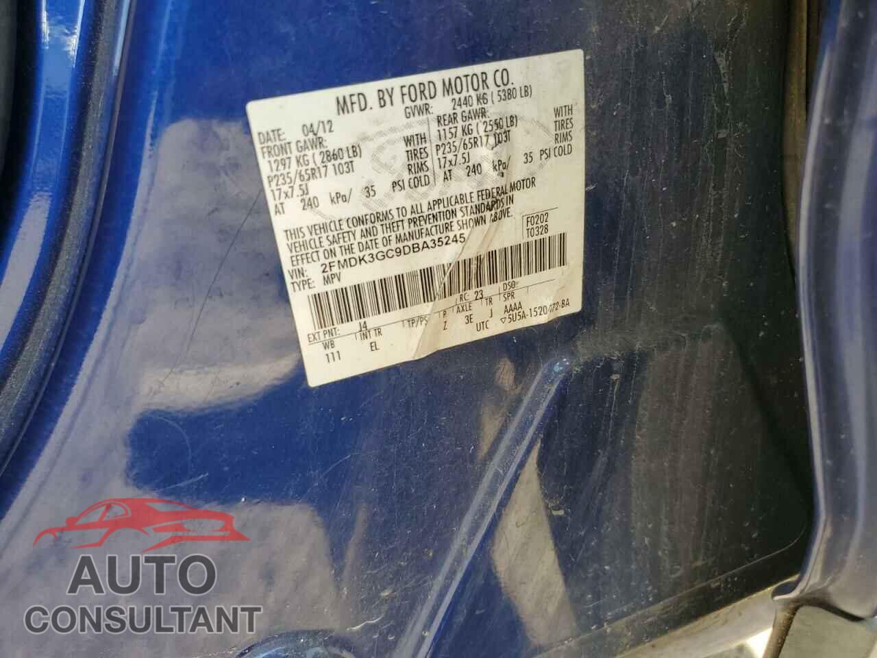 FORD EDGE 2013 - 2FMDK3GC9DBA35245