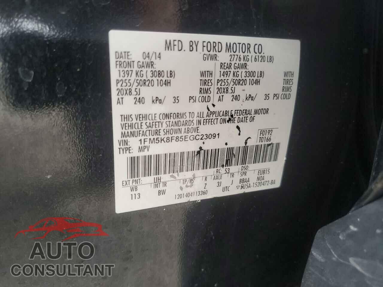 FORD EXPLORER 2014 - 1FM5K8F85EGC23091