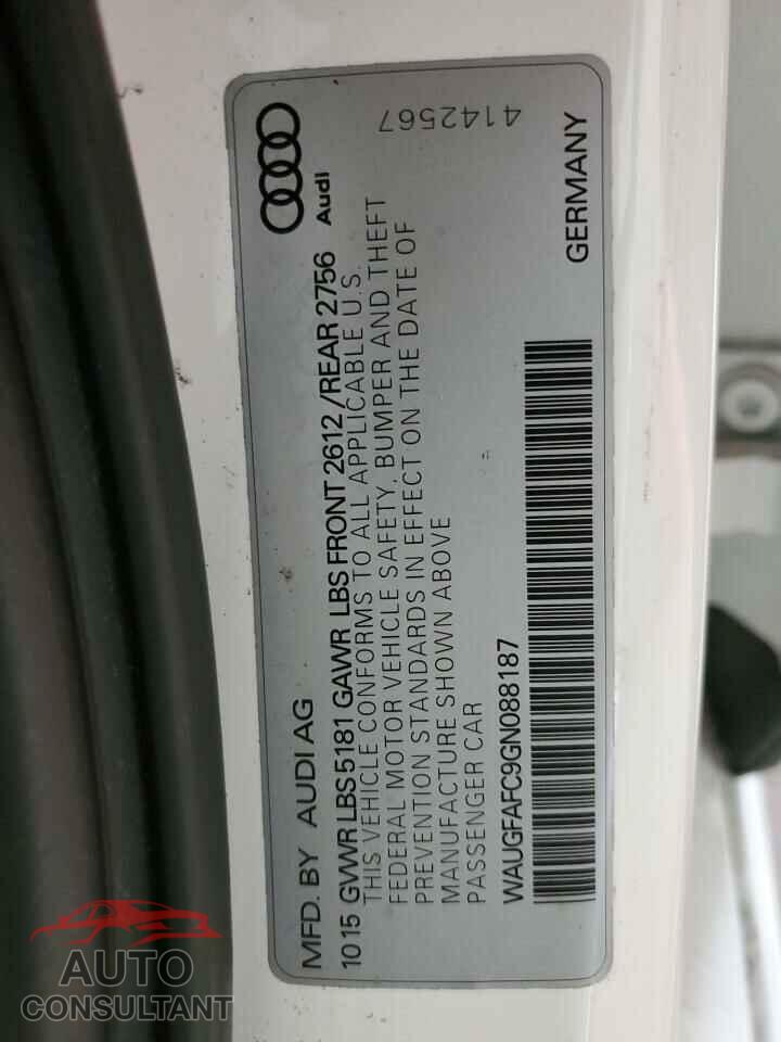 AUDI A6 2016 - WAUGFAFC9GN088187
