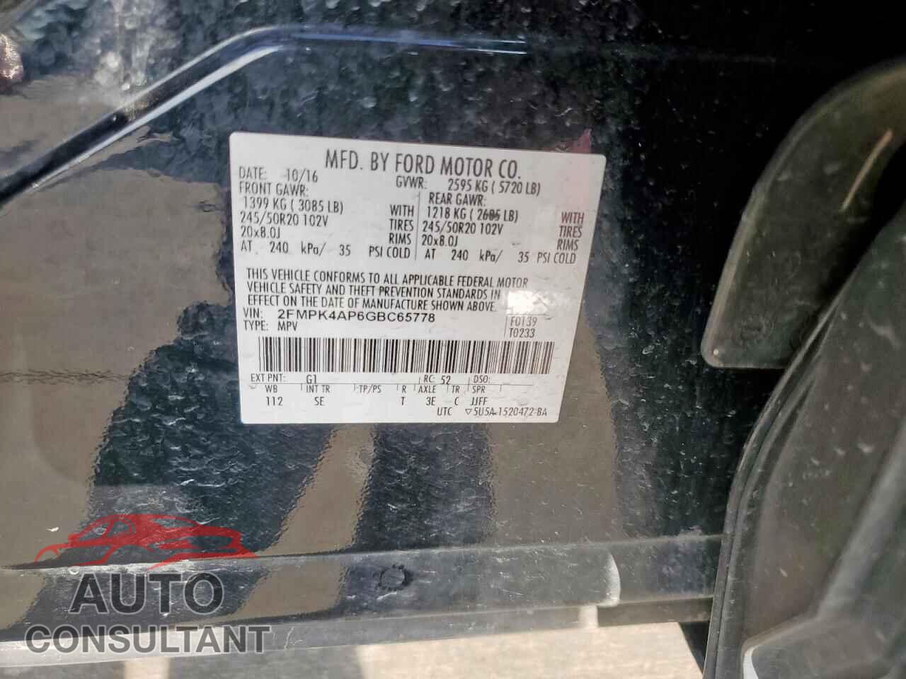 FORD EDGE 2016 - 2FMPK4AP6GBC65778