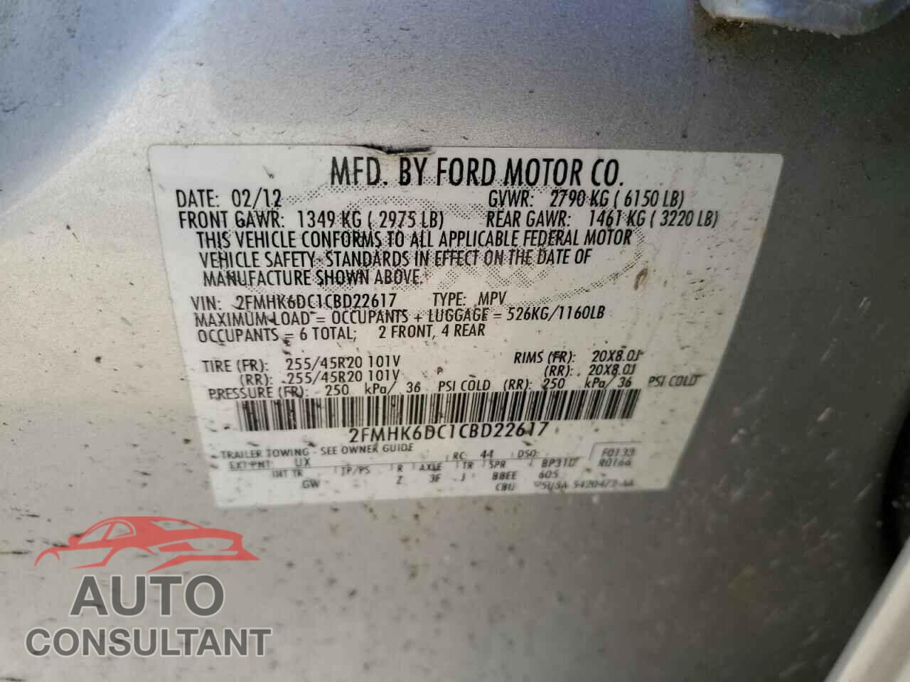 FORD FLEX 2012 - 2FMHK6DC1CBD22617