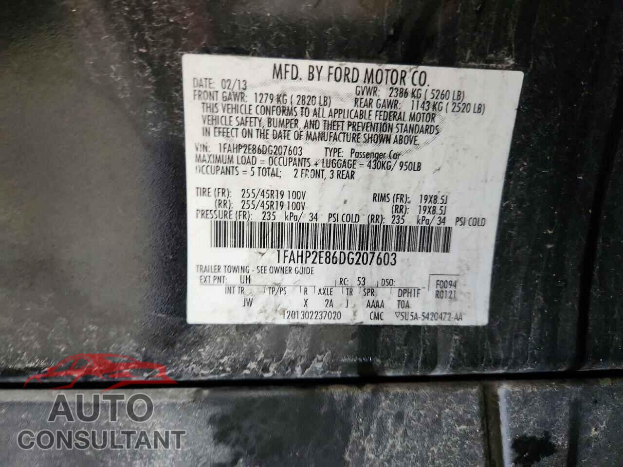 FORD TAURUS 2013 - 1FAHP2E86DG207603