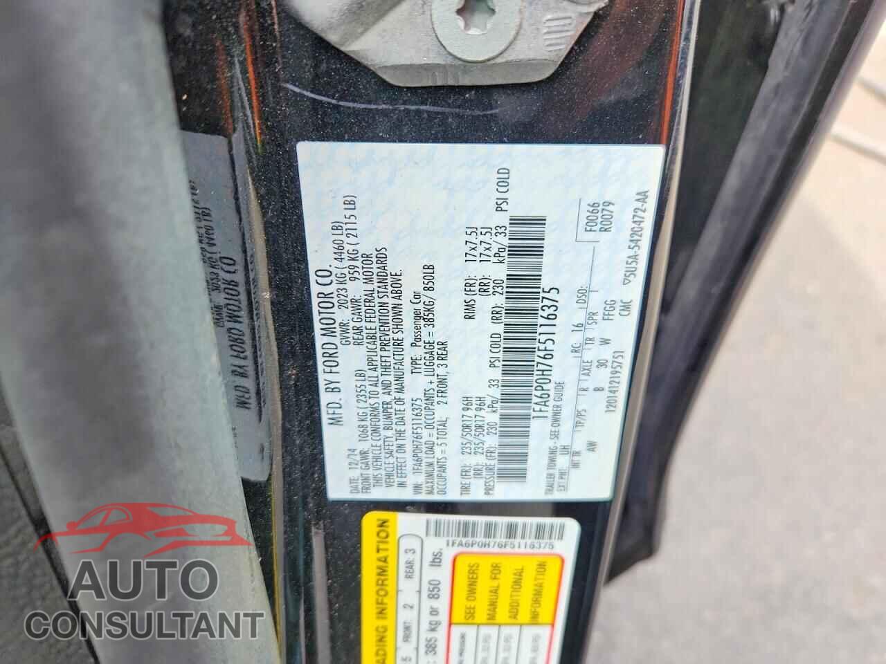 FORD ALL Models 2015 - 1FA6P0H76F5116375