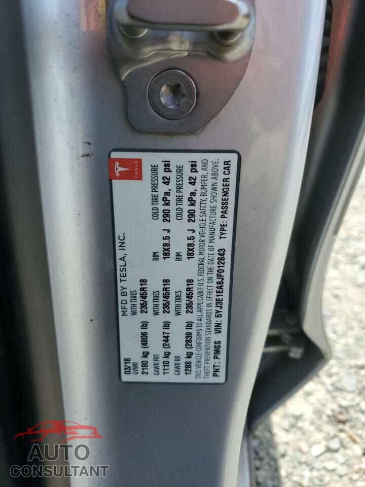 TESLA MODEL 3 2018 - 5YJ3E1EA8JF012843