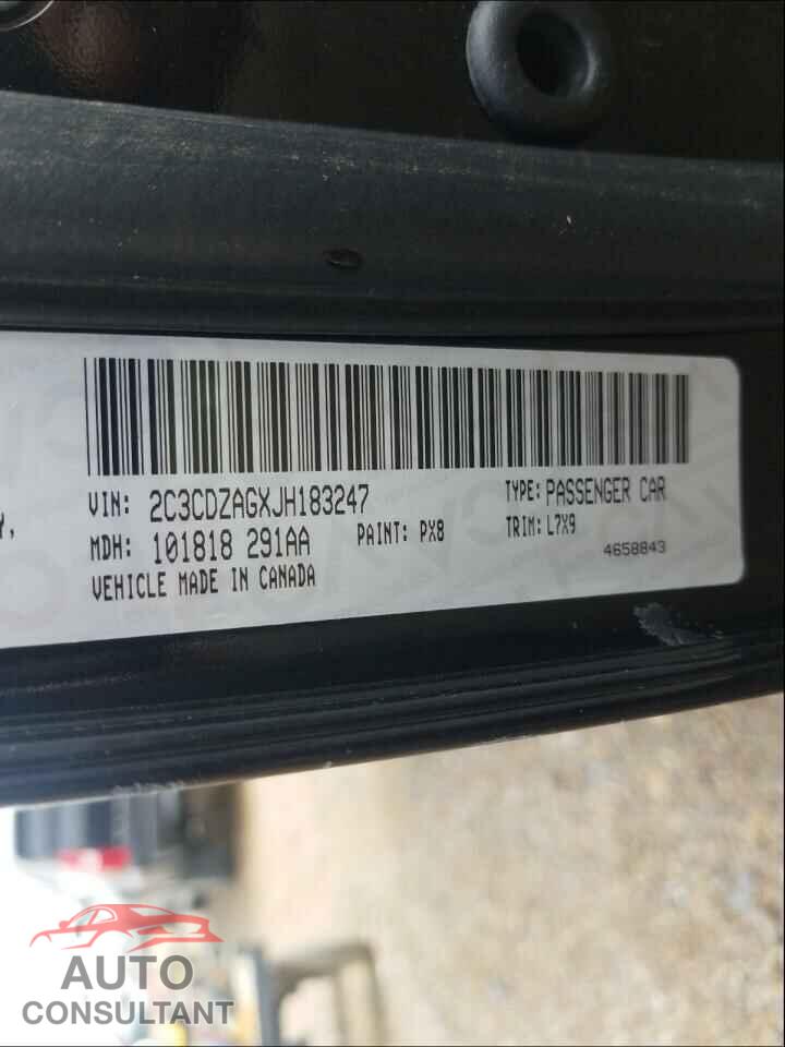 DODGE CHALLENGER 2018 - 2C3CDZAGXJH183247