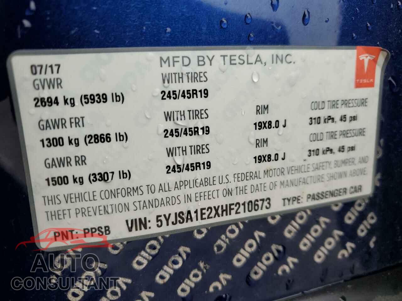 TESLA MODEL S 2017 - 5YJSA1E2XHF210673