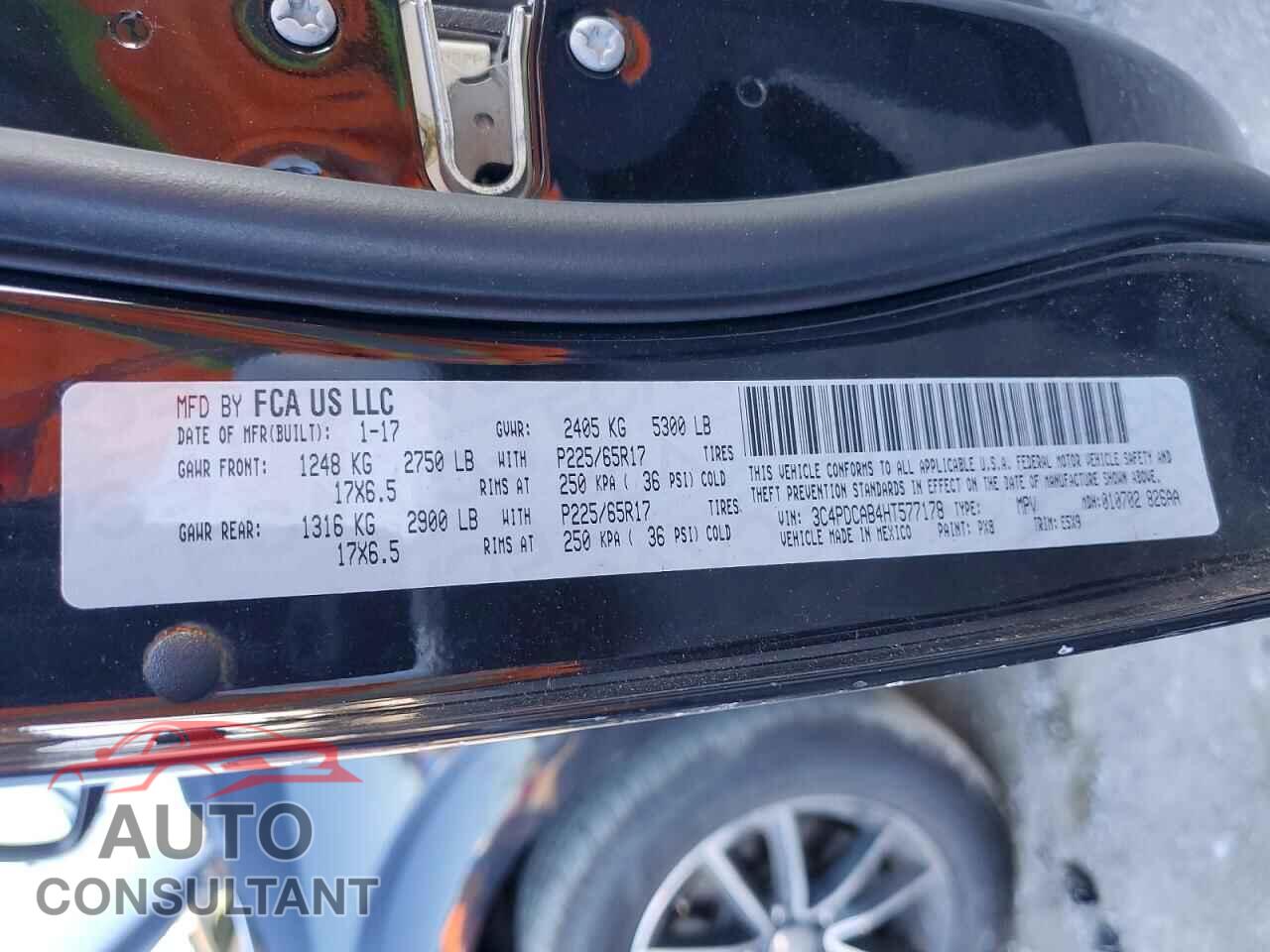 DODGE JOURNEY 2017 - 3C4PDCAB4HT577178