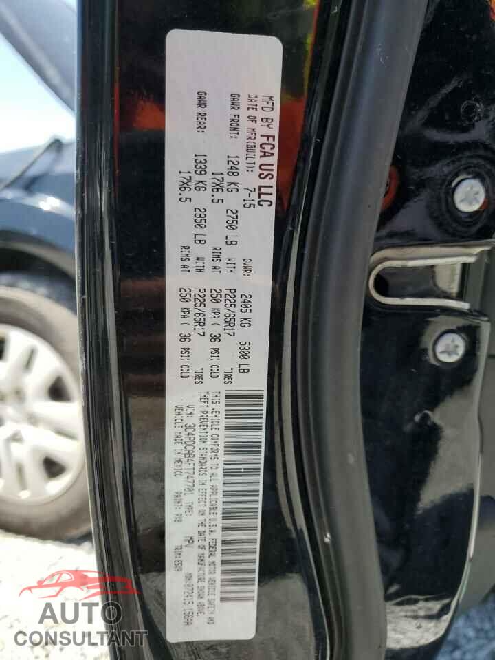 DODGE JOURNEY 2015 - 3C4PDCAB4FT747701