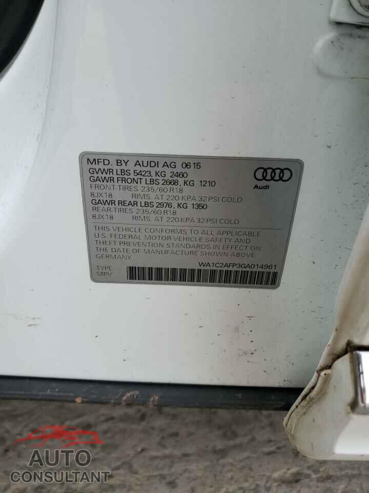 AUDI Q5 2016 - WA1C2AFP3GA014961