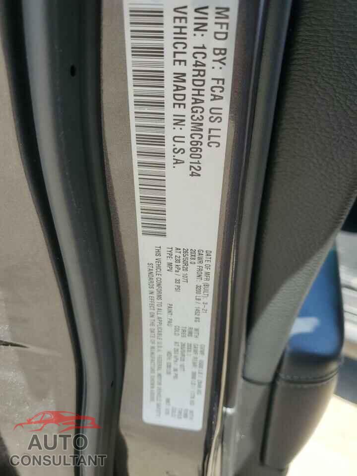 DODGE DURANGO 2021 - 1C4RDHAG3MC660124
