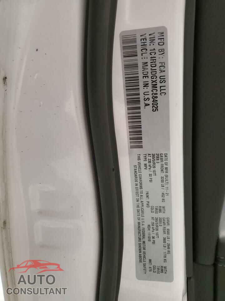 DODGE DURANGO 2021 - 1C4RDJDGXMC884025