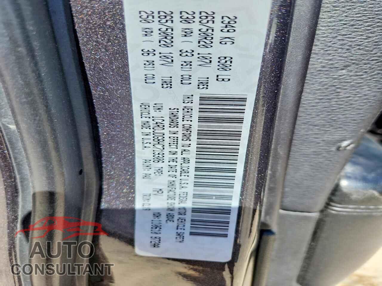 DODGE DURANGO 2017 - 1C4RDJDG8HC719306