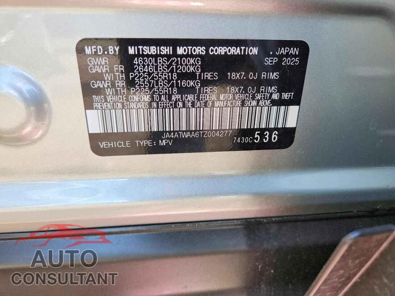 MITSUBISHI ECLIPSE 2026 - JA4ATWAA6TZ004277