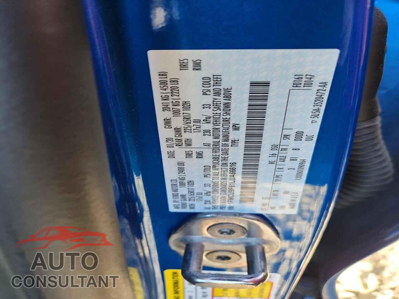 FORD ESCAPE 2020 - 1FMCU9F61LUA66616