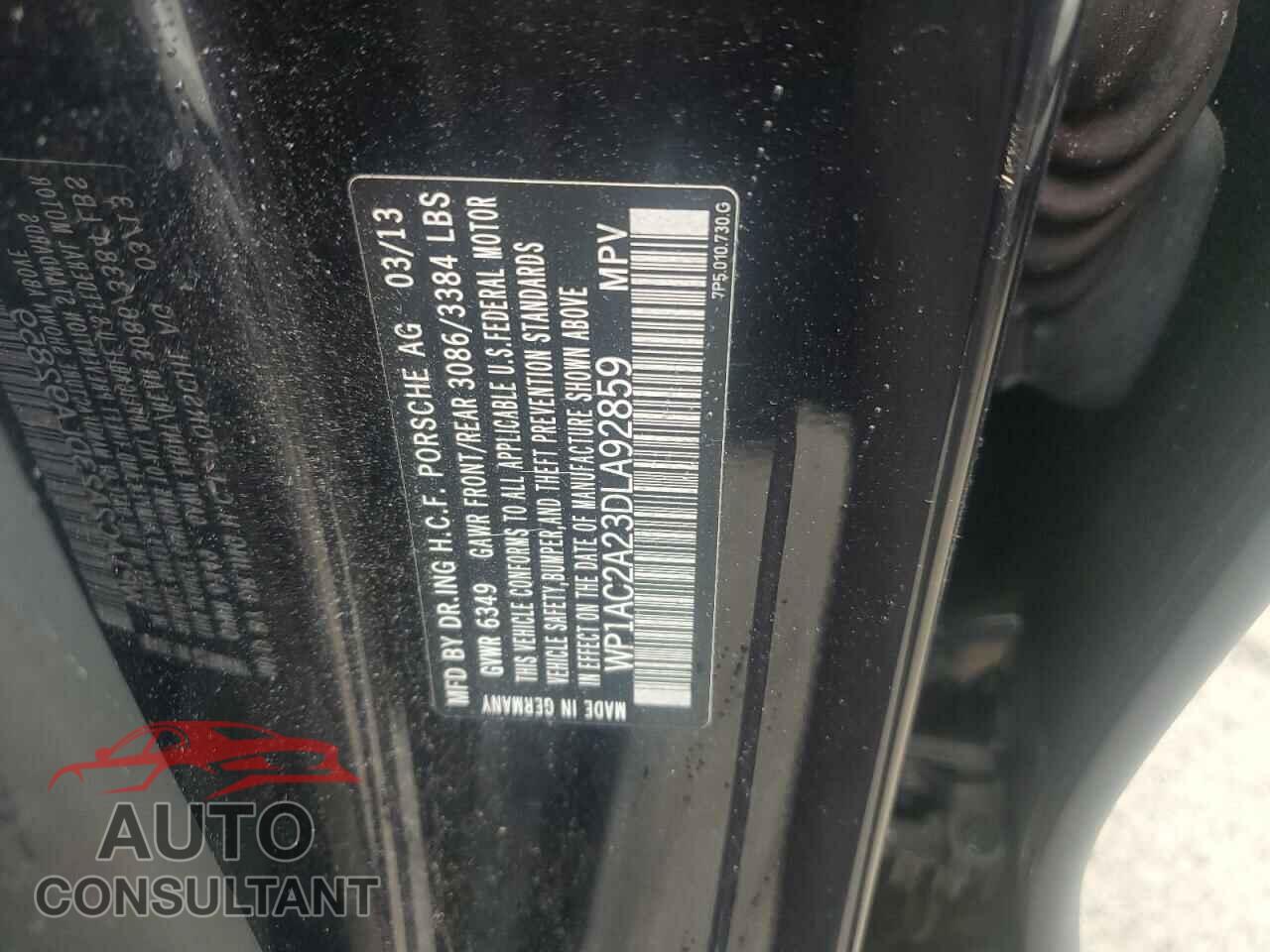 PORSCHE CAYENNE 2013 - WP1AC2A23DLA92859