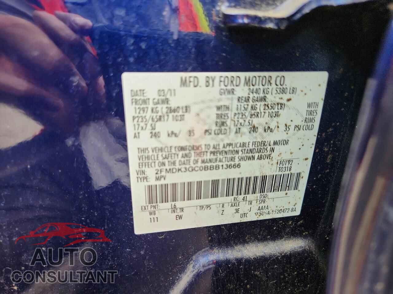 FORD EDGE 2011 - 2FMDK3GC0BBB13666