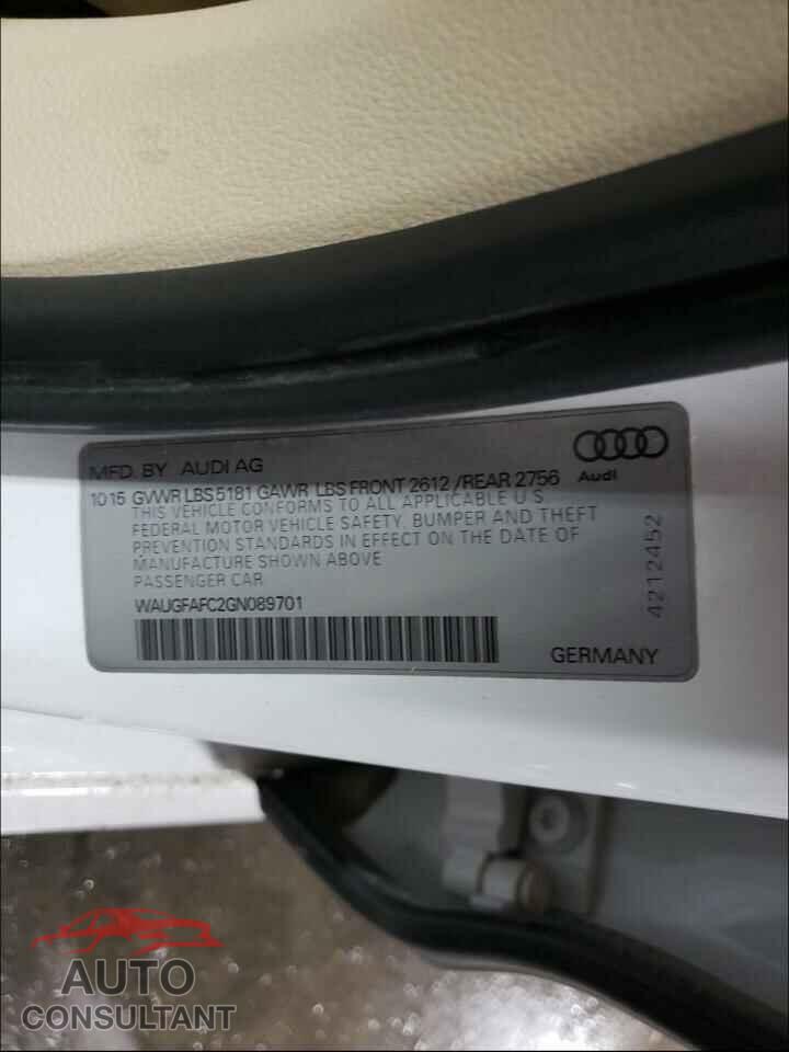 AUDI A6 2016 - WAUGFAFC2GN089701