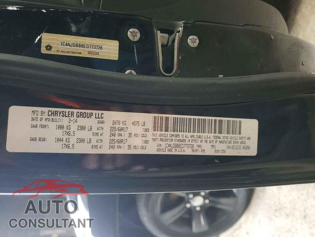 JEEP COMPASS 2014 - 1C4NJDBB6ED773726