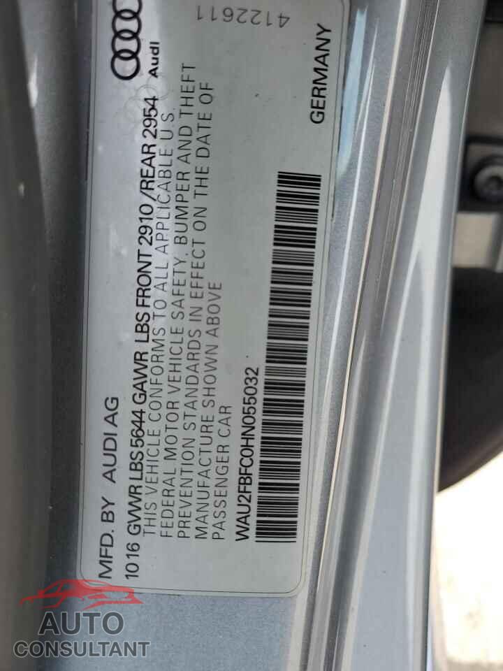 AUDI S7/RS7 2017 - WAU2FBFC0HN055032