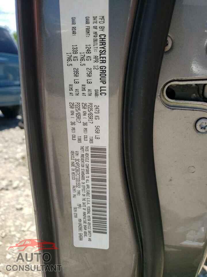 DODGE JOURNEY 2012 - 3C4PDCBG7CT331552