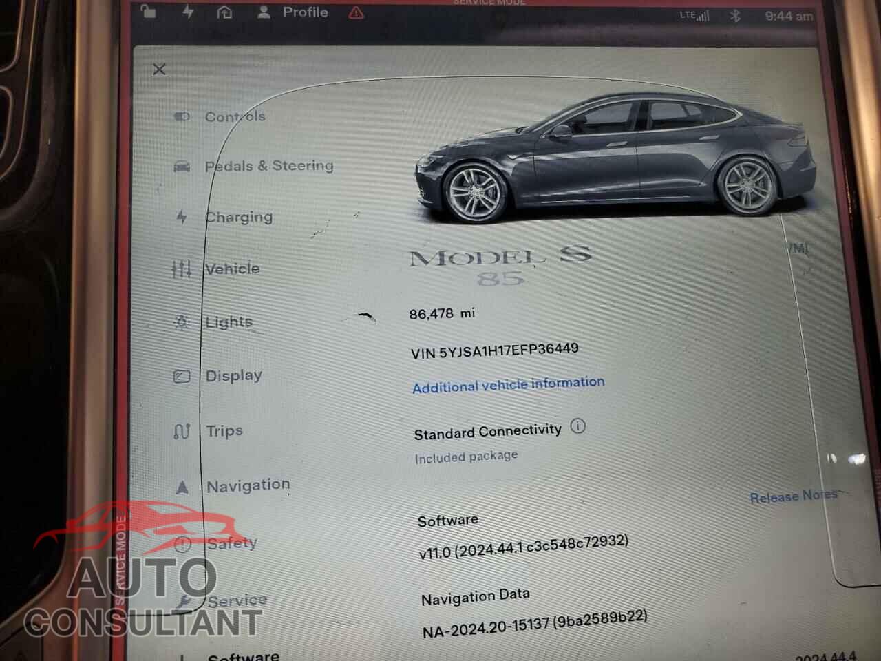 TESLA MODEL S 2014 - 5YJSA1H17EFP36449
