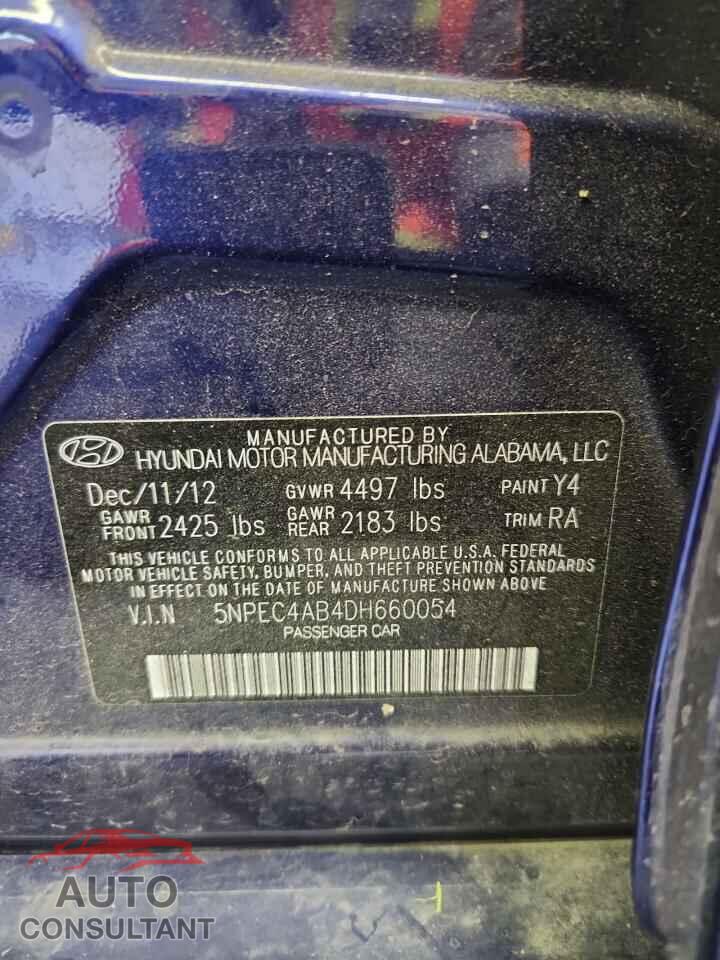 HYUNDAI SONATA 2013 - 5NPEC4AB4DH660054