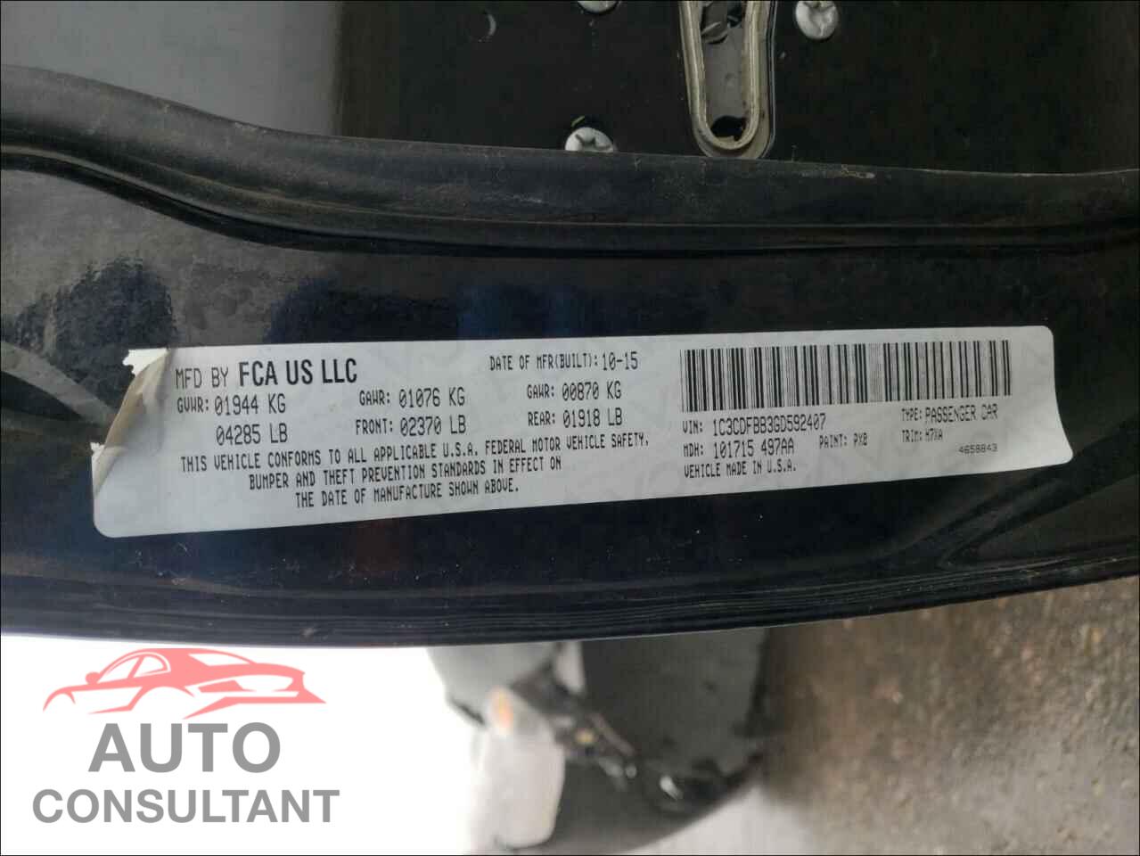 DODGE DART 2016 - 1C3CDFBB3GD592407