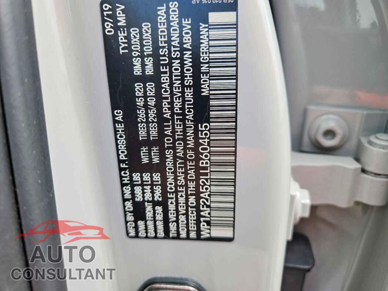 PORSCHE MACAN 2020 - WP1AF2A52LLB60455