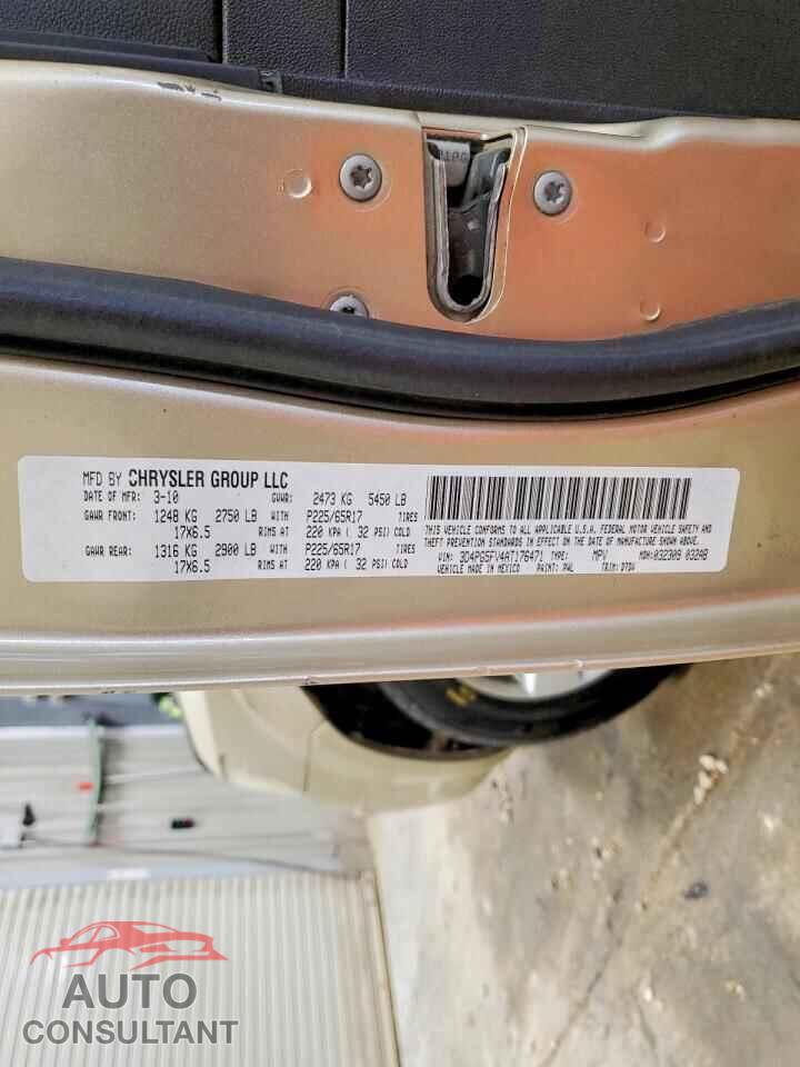 DODGE JOURNEY 2010 - 3D4PG5FV4AT176471