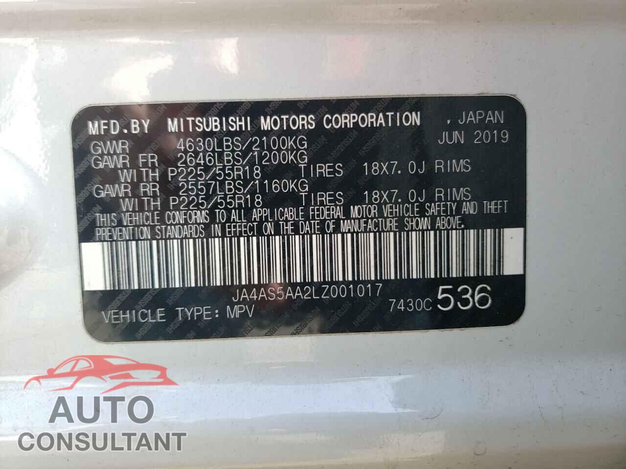 MITSUBISHI ECLIPSE 2020 - JA4AS5AA2LZ001017