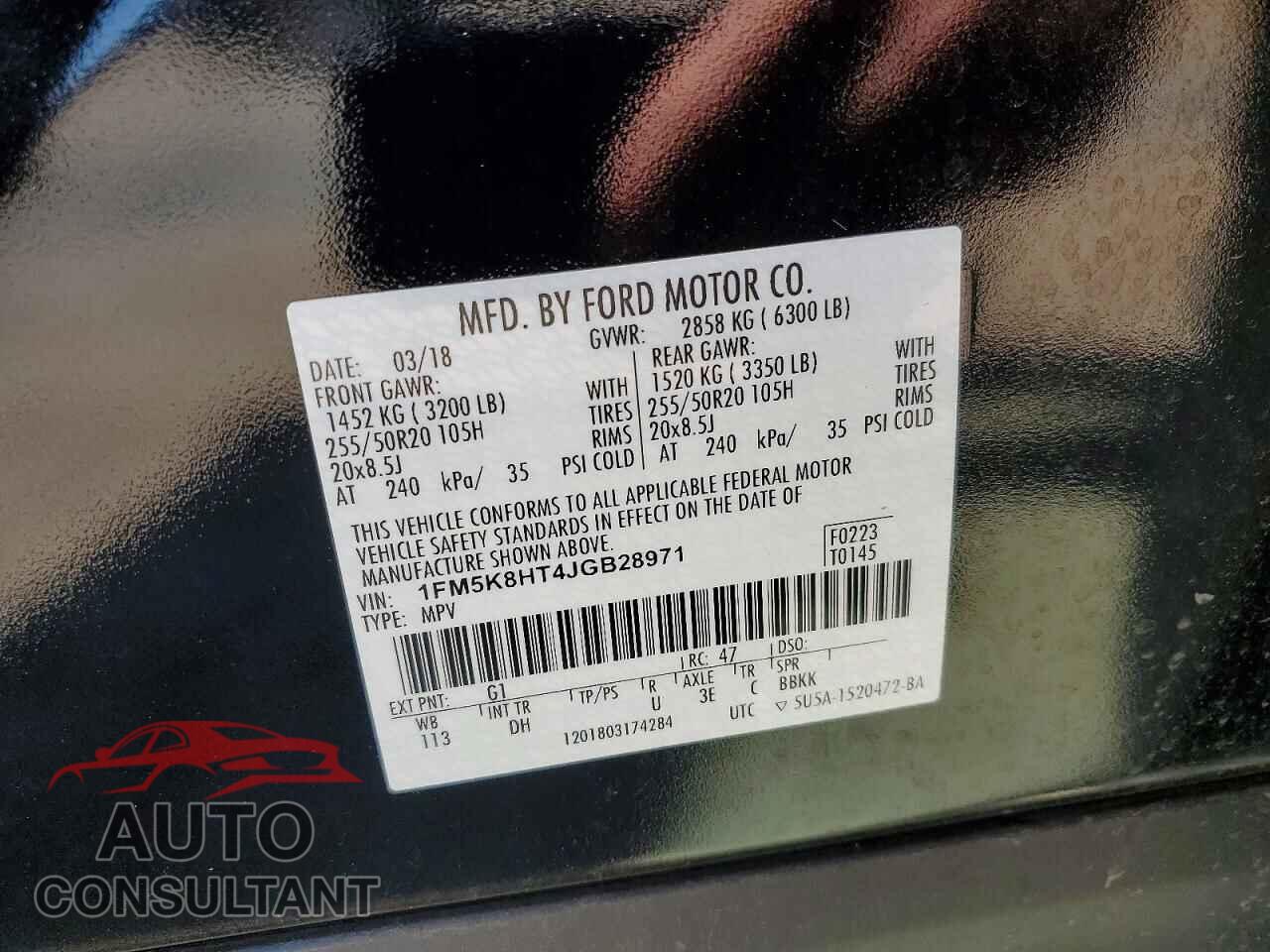 FORD EXPLORER 2018 - 1FM5K8HT4JGB28971