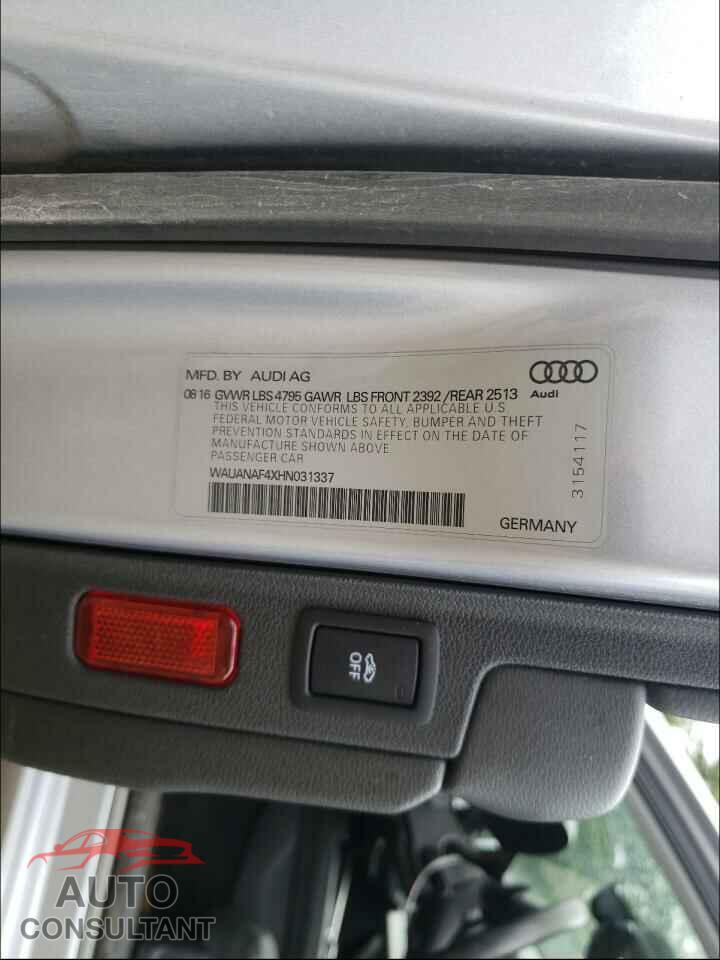 AUDI A4 2017 - WAUANAF4XHN031337