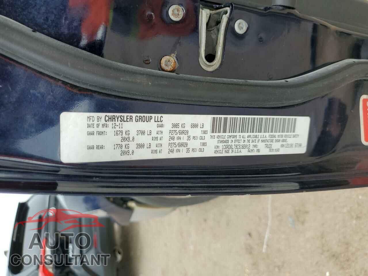 DODGE RAM 1500 2012 - 1C6RD6LT9CS182012