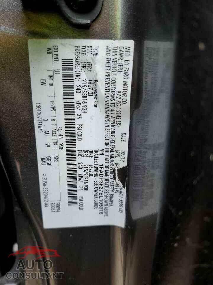 FORD FOCUS 2014 - 1FADP3F27EL105976