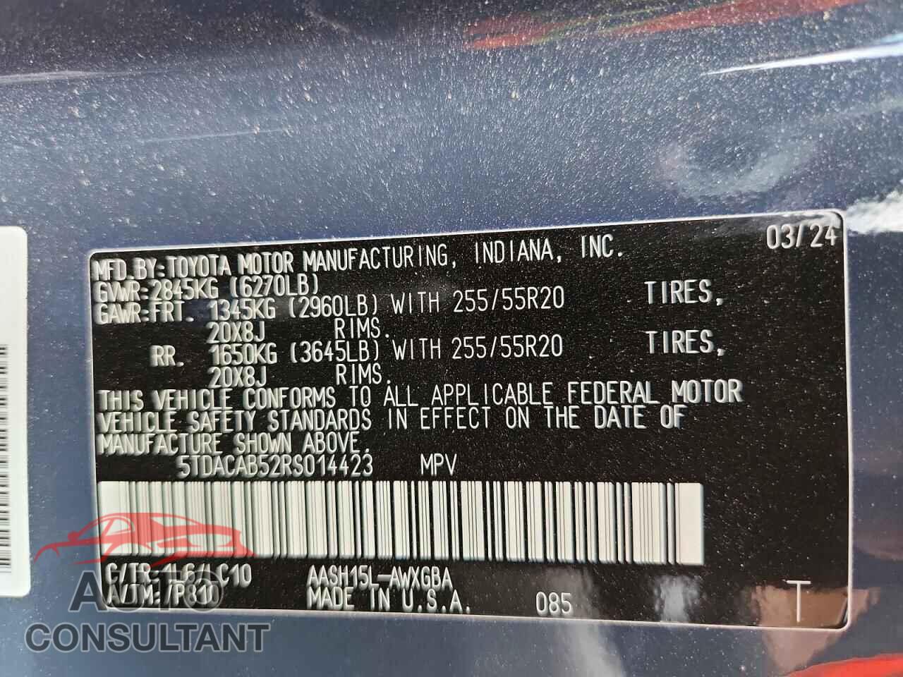 TOYOTA ALL OTHER 2024 - 5TDACAB52RS014423