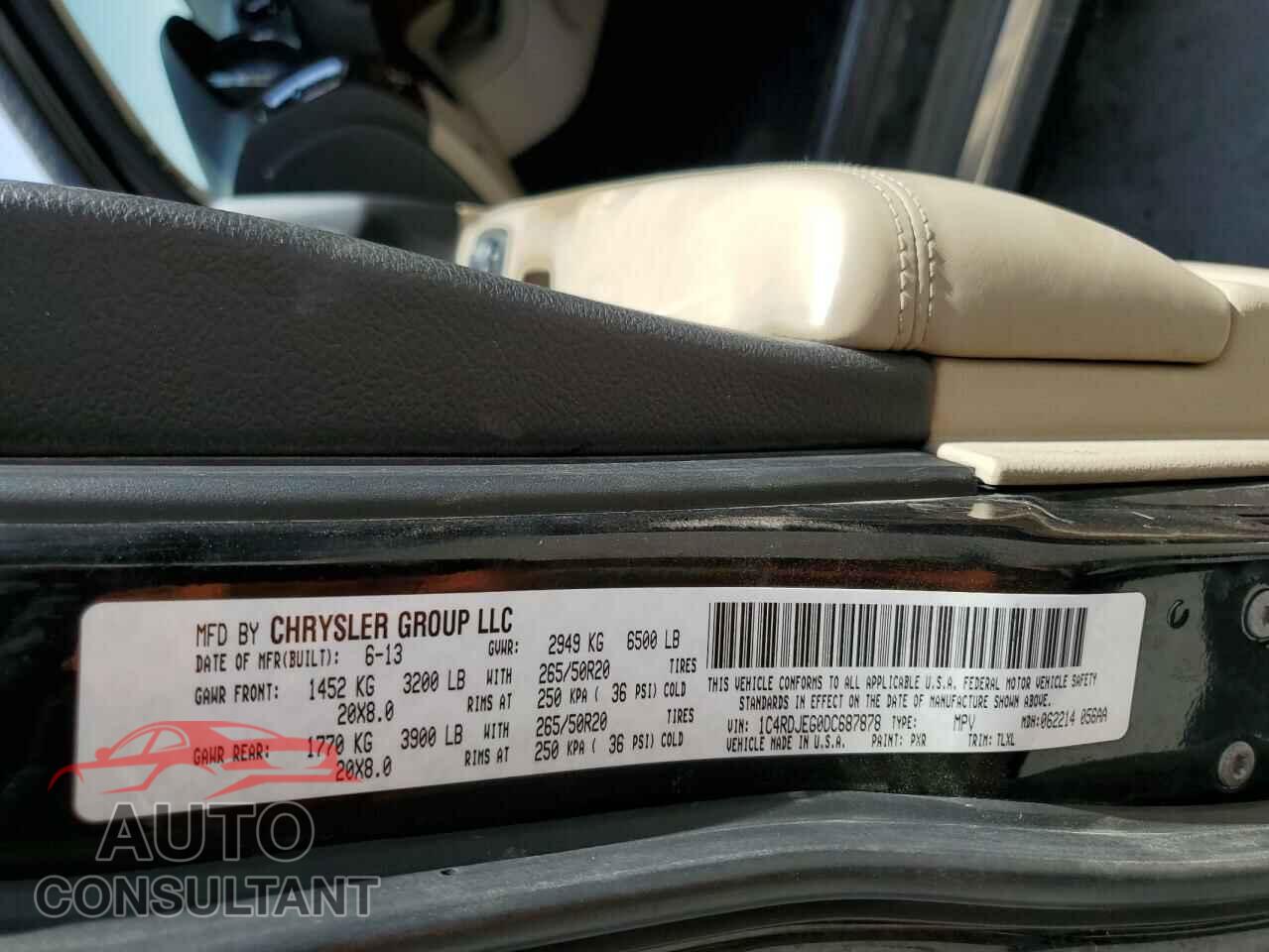 DODGE DURANGO 2013 - 1C4RDJEG0DC687878