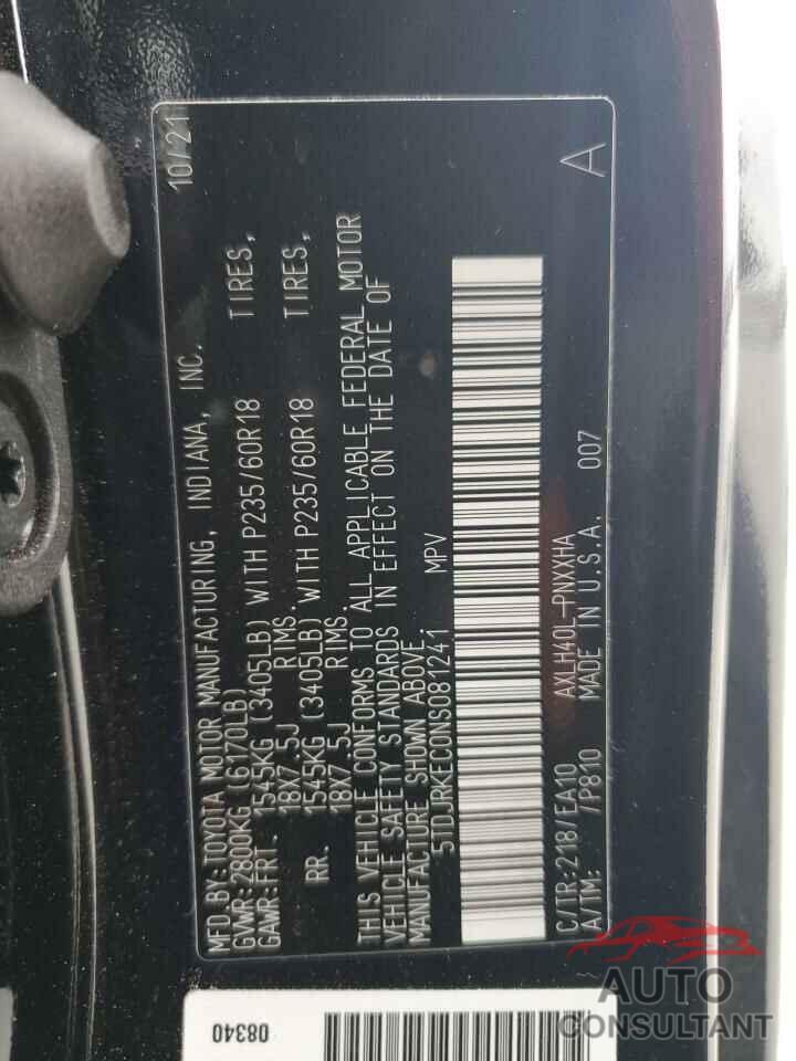 TOYOTA All Models 2022 - 5TDJRKEC0NS081241