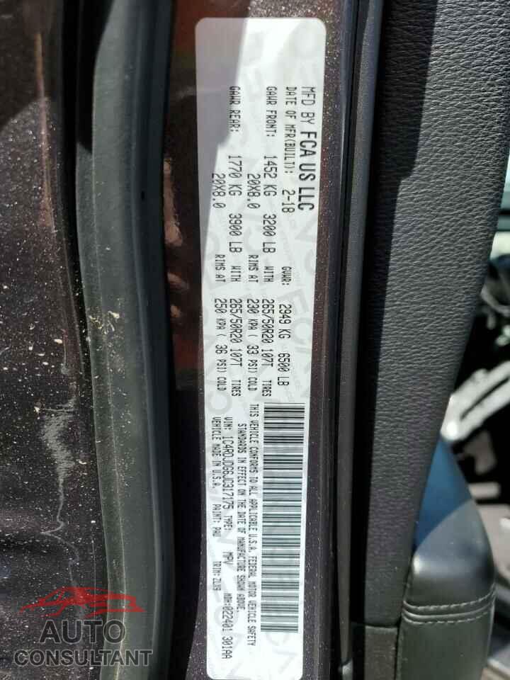 DODGE DURANGO 2018 - 1C4RDJDG6JC317175