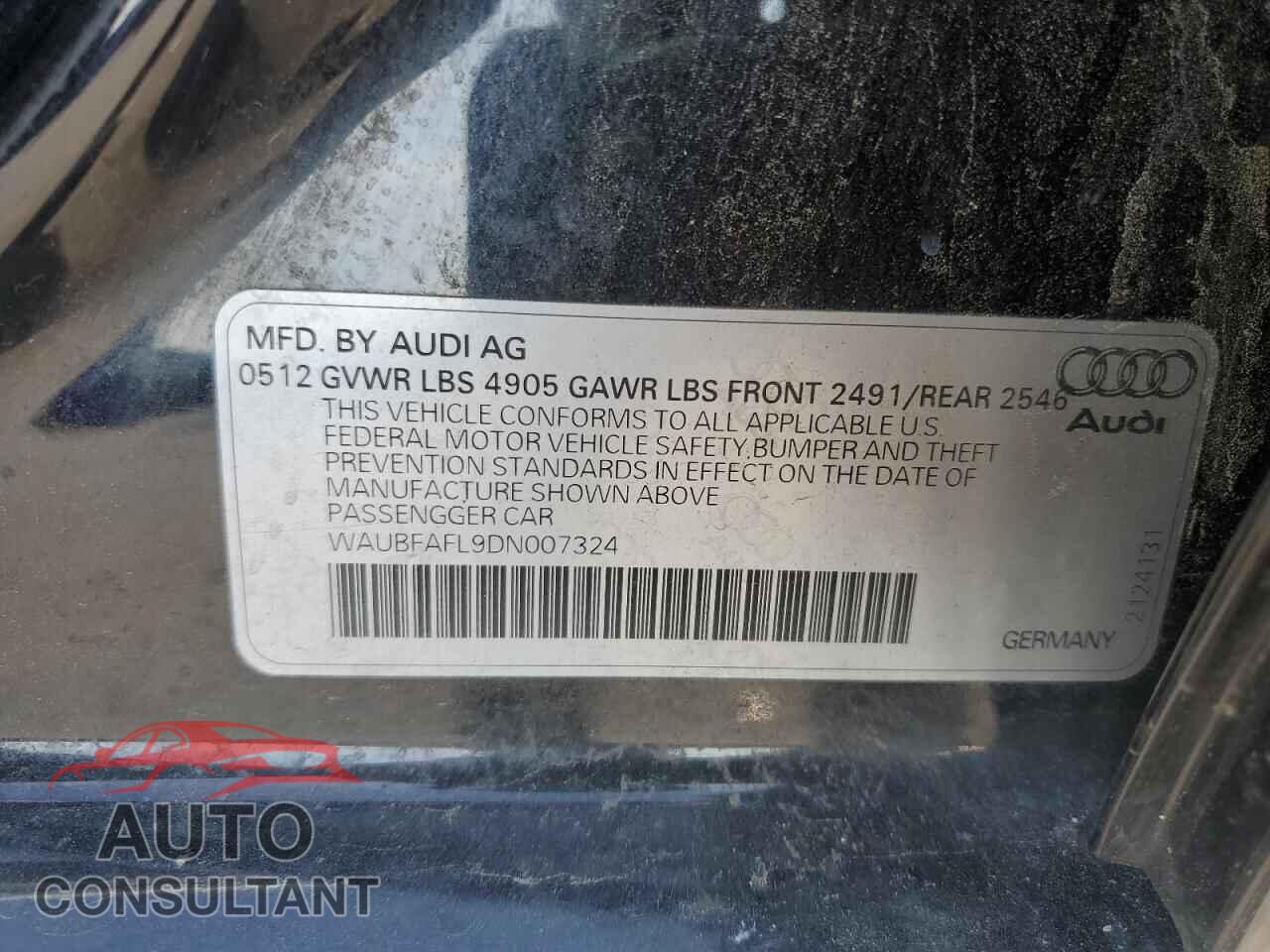 AUDI A4 2013 - WAUBFAFL9DN007324