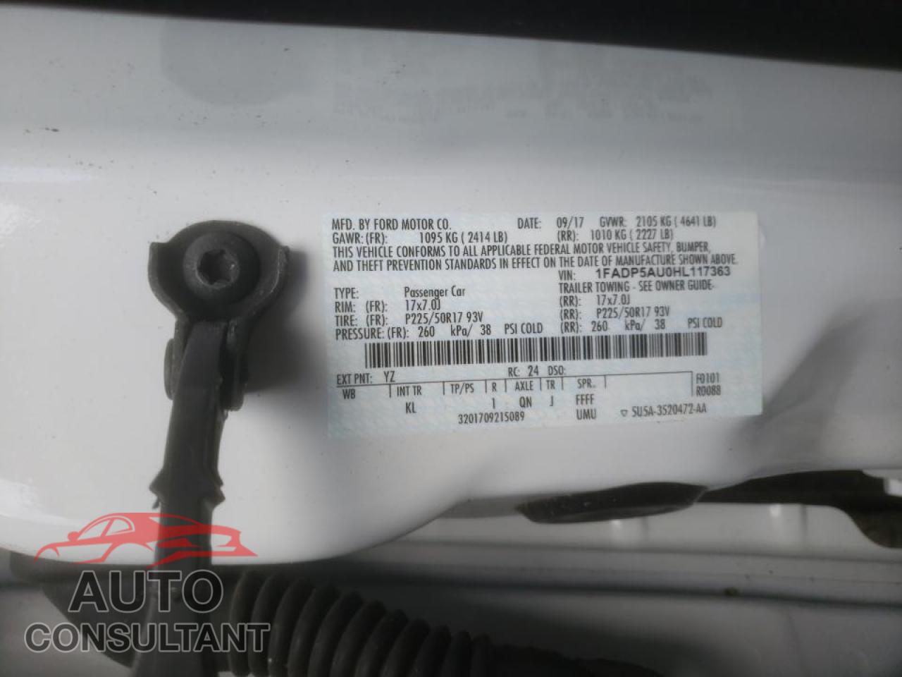 FORD CMAX 2017 - 1FADP5AU0HL117363