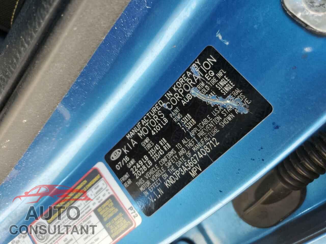 KIA SOUL 2016 - KNDJP3A56G7408712