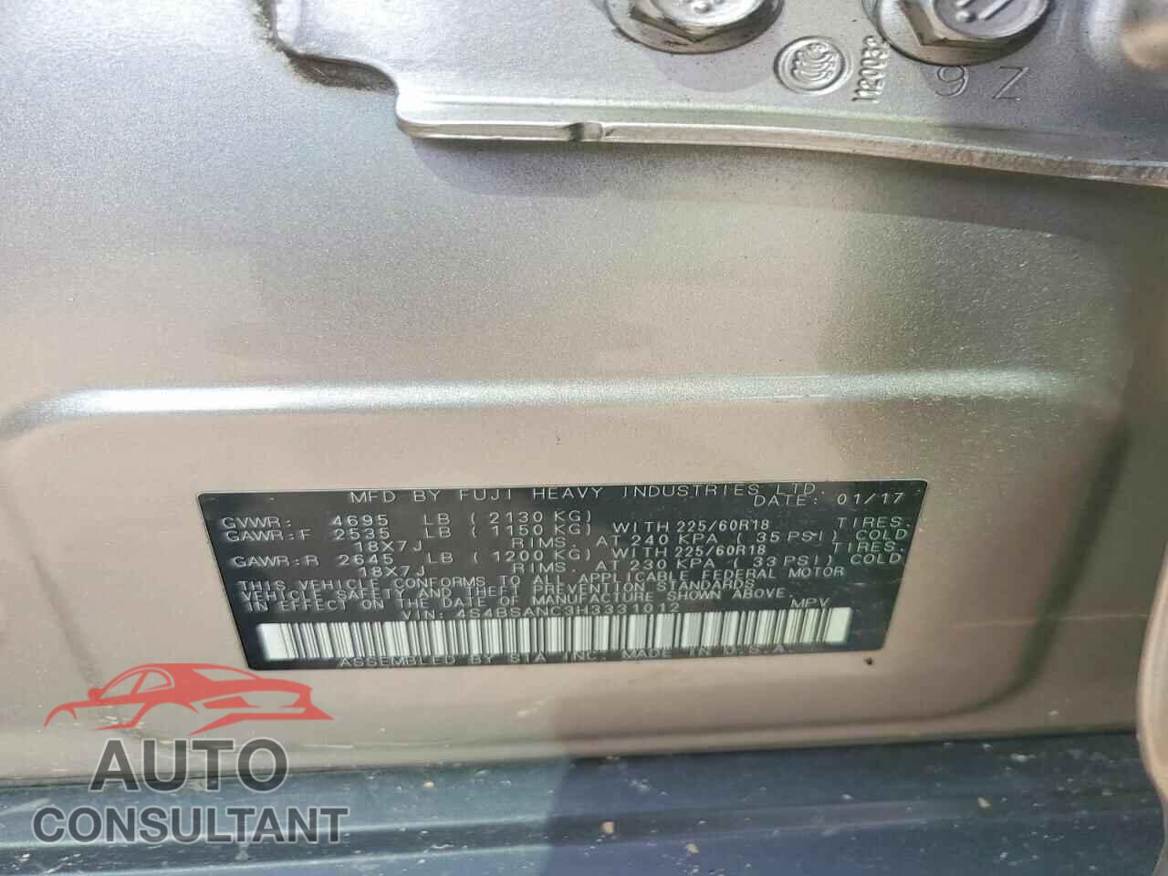 SUBARU OUTBACK 2017 - 4S4BSANC3H3331012